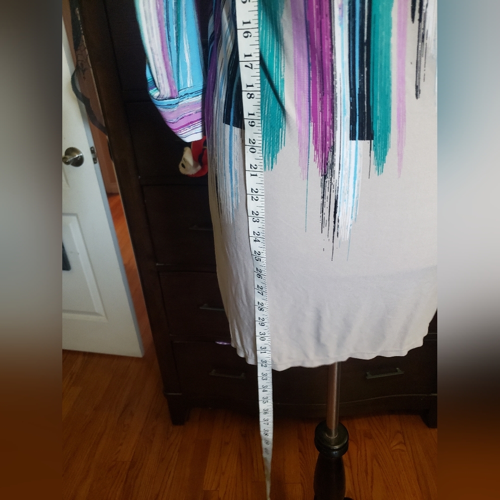 Alfani Teal, Purple & White Striped Cowl Neck Tunic - Picture 5 of 7